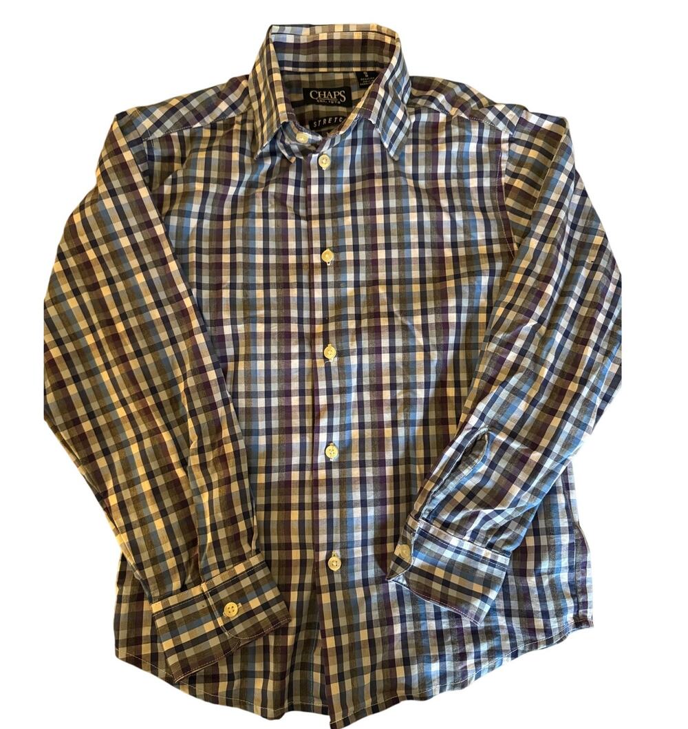 Chaps Blue plaid shirt size 8